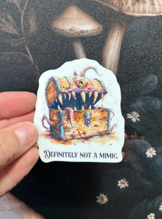 Definitely not a Mimic, Mimic Chest Sticker, Magnet, e-reader Kindle Sticker, Water Bottle Sticker, Laptop Sticker