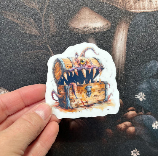 Mimic Chest Sticker, Magnet, e-reader Kindle Sticker, Water Bottle Sticker, Laptop Sticker