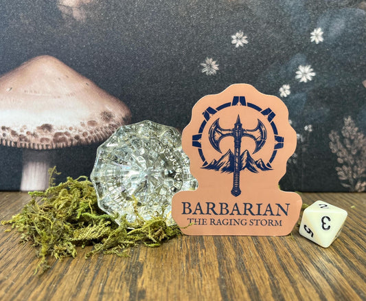 Barbarian Class Sticker, Magnet, e-reader Kindle Sticker, Water Bottle Sticker, Dungeons & Dragons, DnD gift, Dnd classes