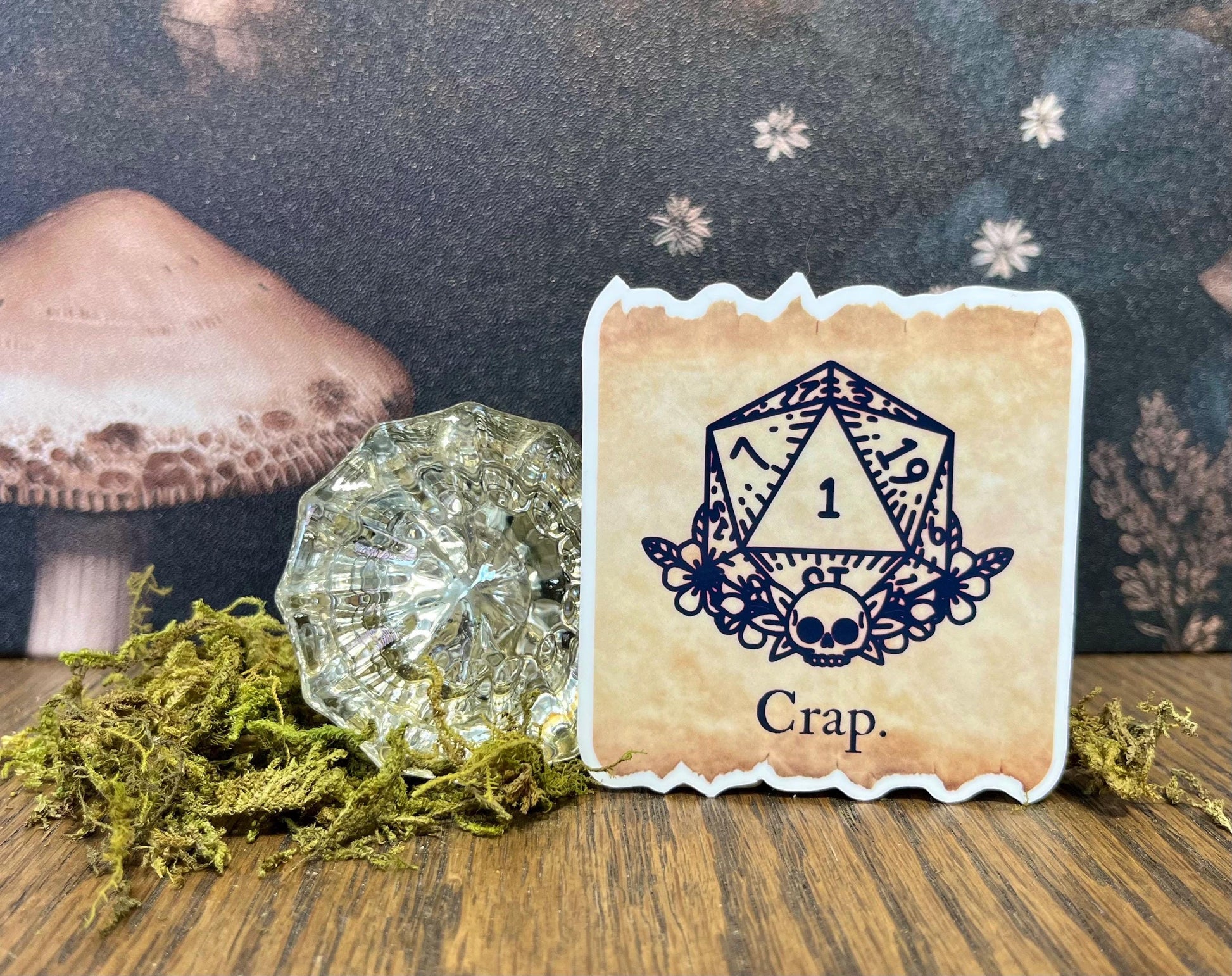 Crap, Nat 1 Sticker, Magnet, e-reader Kindle Sticker, Water Bottle Sticker, Dungeons & Dragons, DnD gift, Dnd humour, Nat1, D20