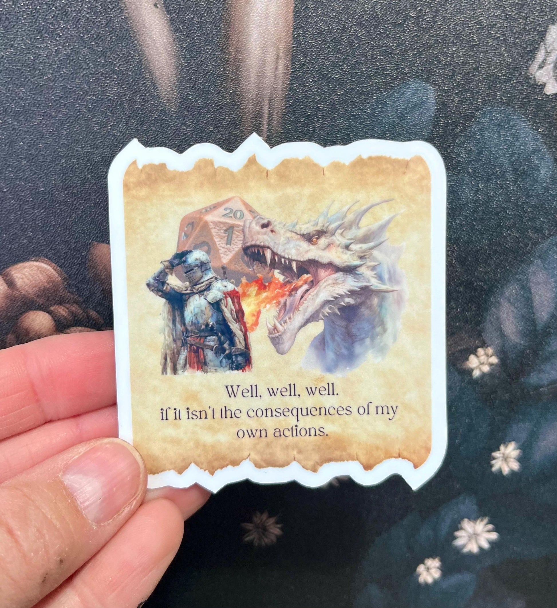 Consequences of my own actions Sticker, Magnet, e-reader Kindle Sticker, Water Bottle Sticker, Dungeons & Dragons, DnD gift, Frog Dnd