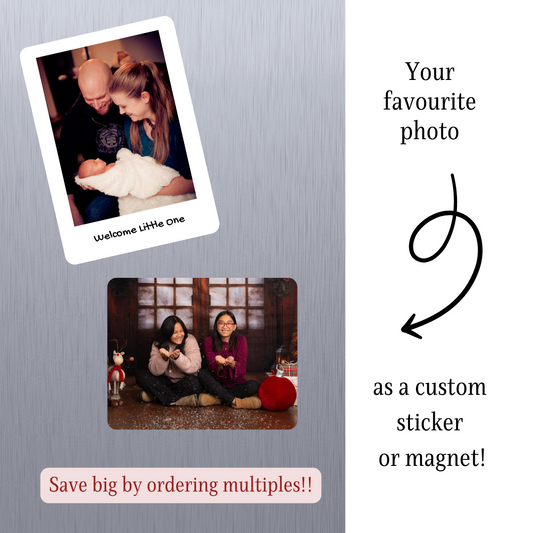 Standard Shape Custom Photo Stickers & Magnets, Sticker Bundle, e-reader Kindle Sticker, Water Bottle Sticker, Laptop Sticker